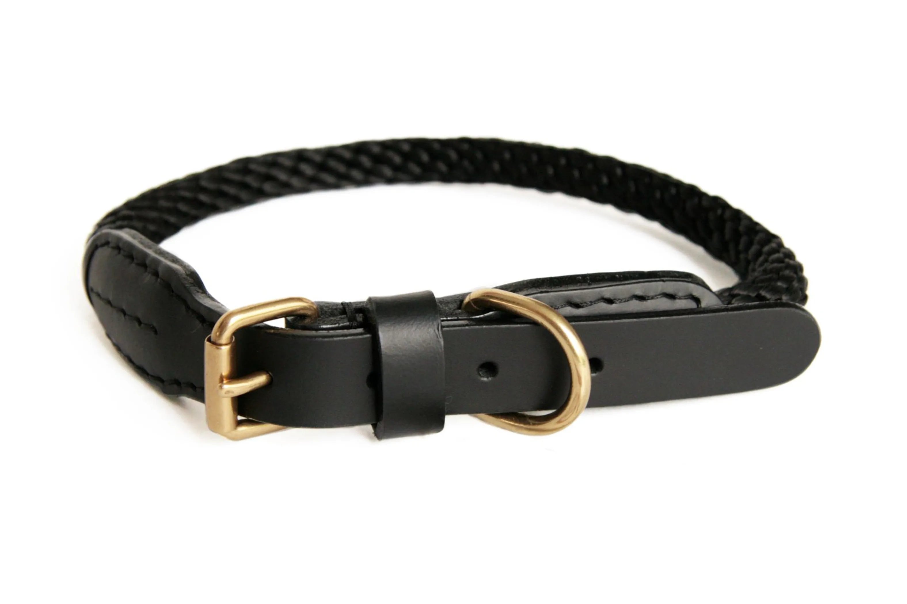 Alvalley Rope and Leather Collar with Buckle (20 in)