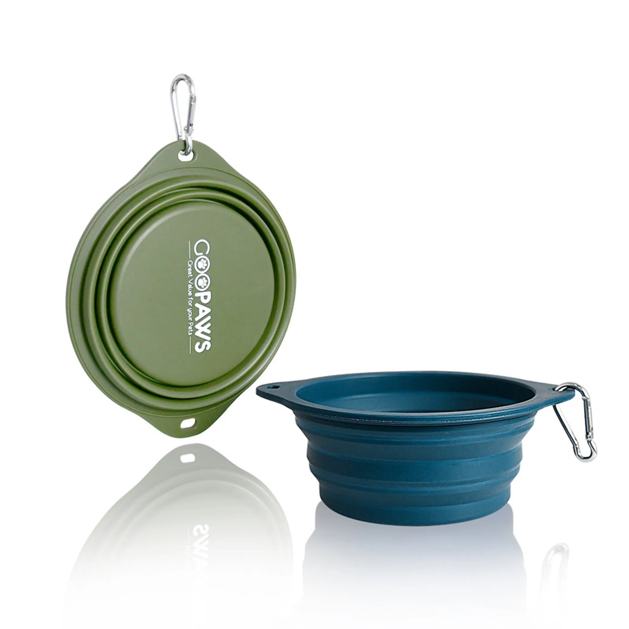 GOOPAWS Silicone Non-Skid Travel Cat & Dog Bowl, 2 count