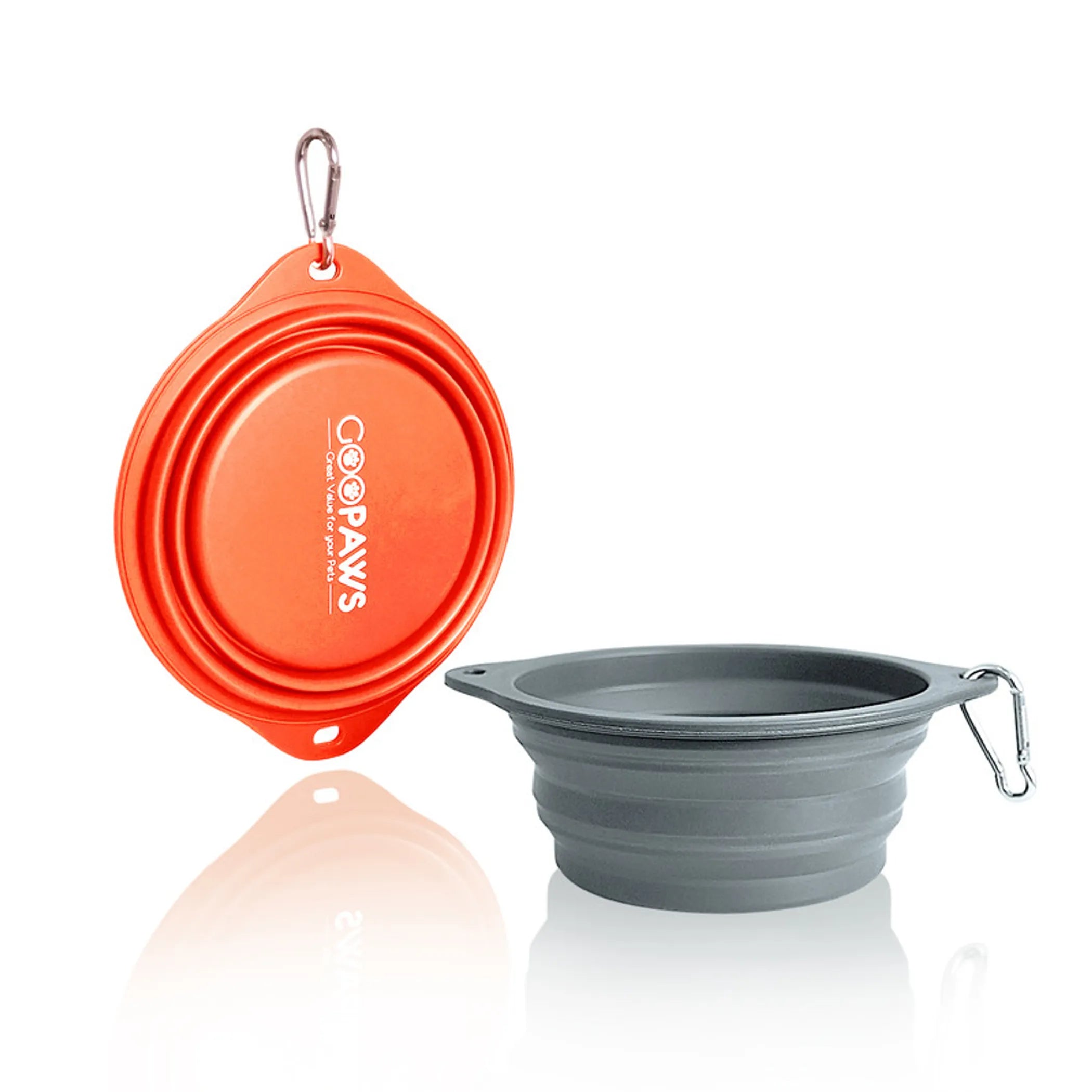GOOPAWS Silicone Non-Skid Travel Cat & Dog Bowl, 2 count